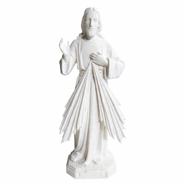 Kip Milosrdnog Isusa 3D PLA – bijela mramorne boja – veličine 15 cm do 35 cm