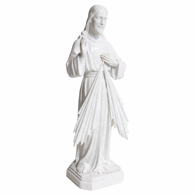 Kip Milosrdnog Isusa od PLA materijala u bijeloj mramornoj boji – razne veličina