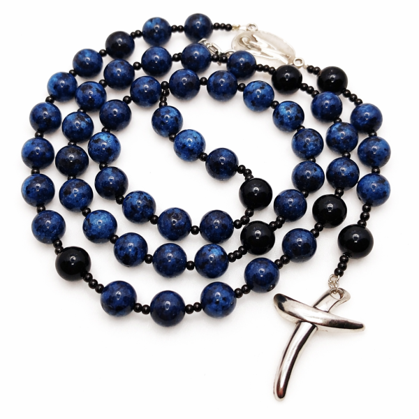 Velika krunica - Plavi Jaspis i Oniks