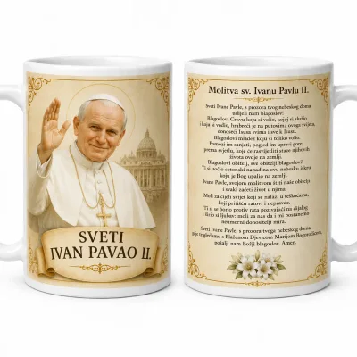 Šalica svetog Ivana Pavla II. s molitvom