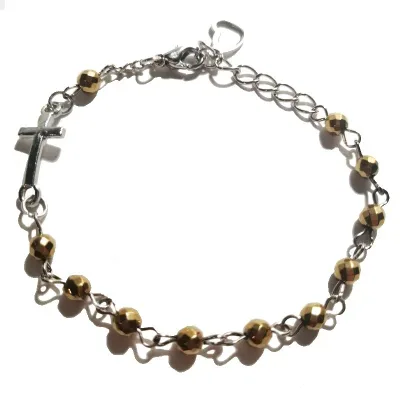 Narukvica krunica „Gold Rosary” – hematit