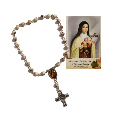 Krunica 24 Slava Ocu svetoj Tereziji – ahat 6 mm