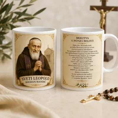 Šalica svetog Leopolda Bogdana Mandića s molitvom