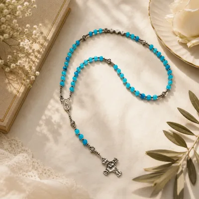 Personalizirana Gospina krunica – plavi ahat