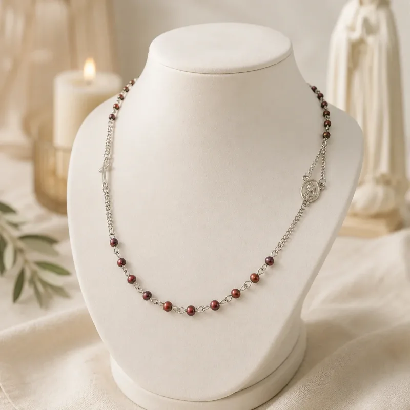 Ogrlica krunica „Rosary Gold” – hematit