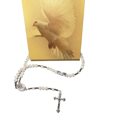 Personalizirana Gospina krunica – sedef, čelik i češki kristal